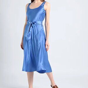 Lauren Ralph Lauren Sleeveless Charmeuse Midi Dress Women's Size 10 Blue